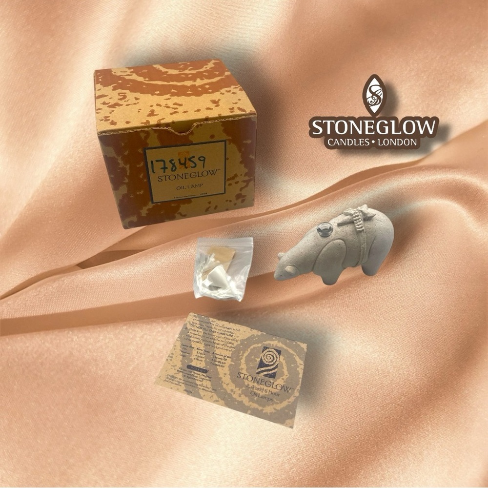 Stoneglow Zuni Bear Oil Lamp 4 hour burn NIB